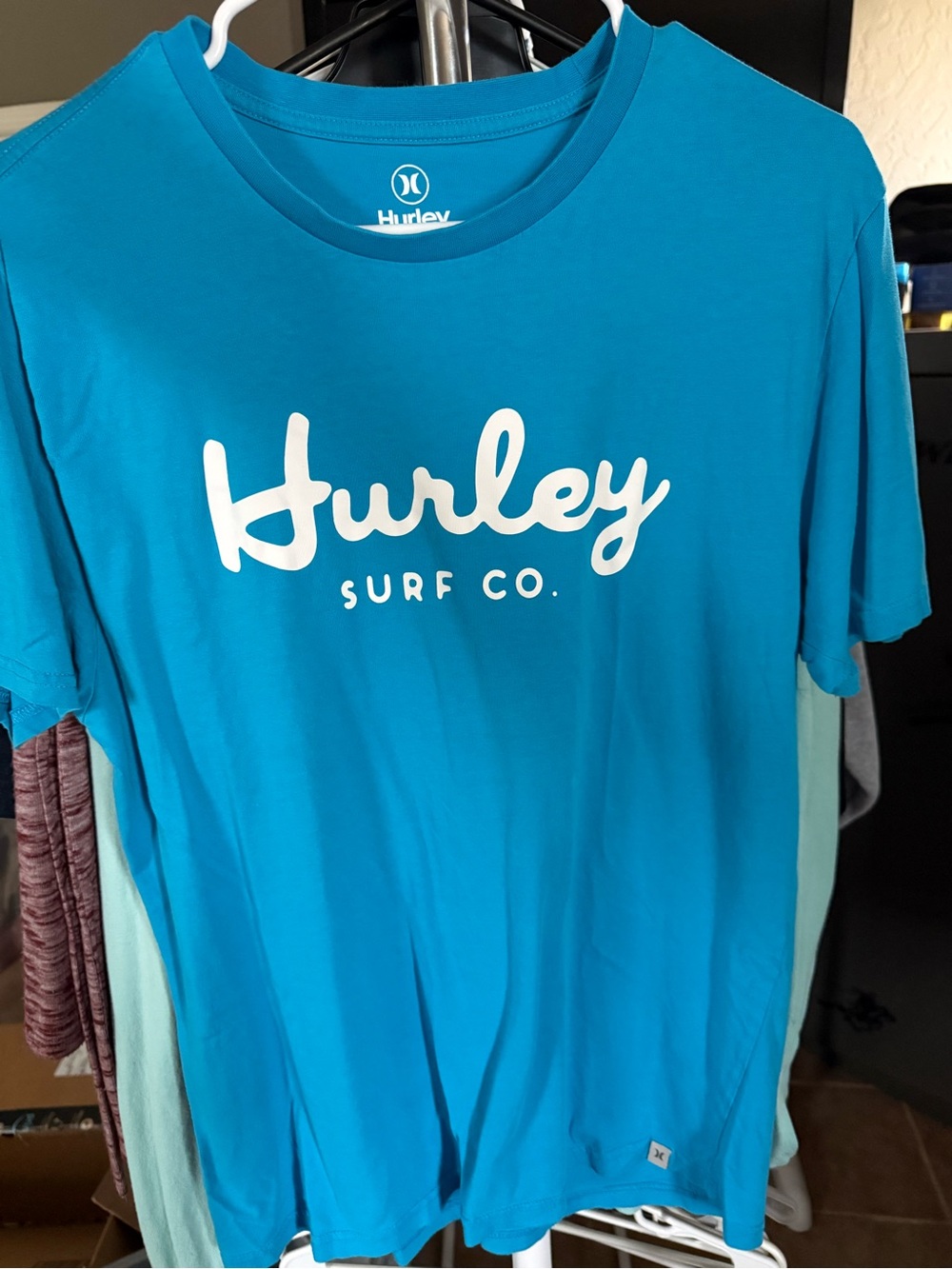 Hurley Teal Blue Logo T-Shirt